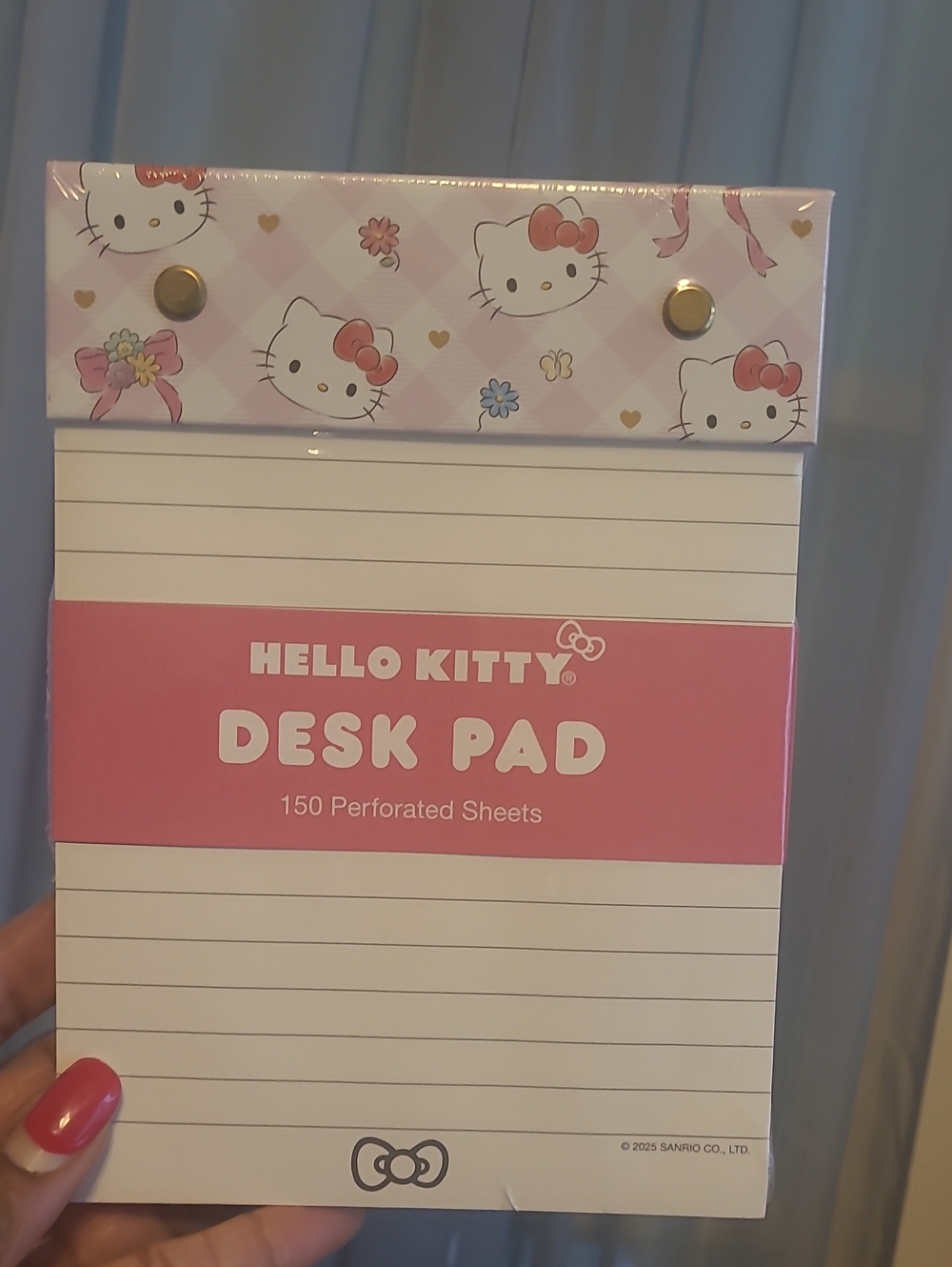 Hello Kitty Pink & White Lined Desk Pad Notepad